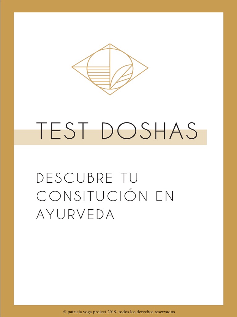 Test 3 Doshas Descargar gratis PDF Medicina CLINICA Ciencias de