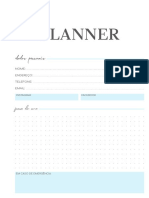 Planner Masculino 01 - Permanente Horizontal Com Linhas - Azul