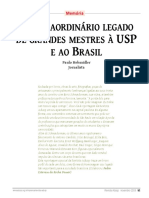 O Usp B: Extraordinário Legado de Grandes Mestres À E Ao Rasil