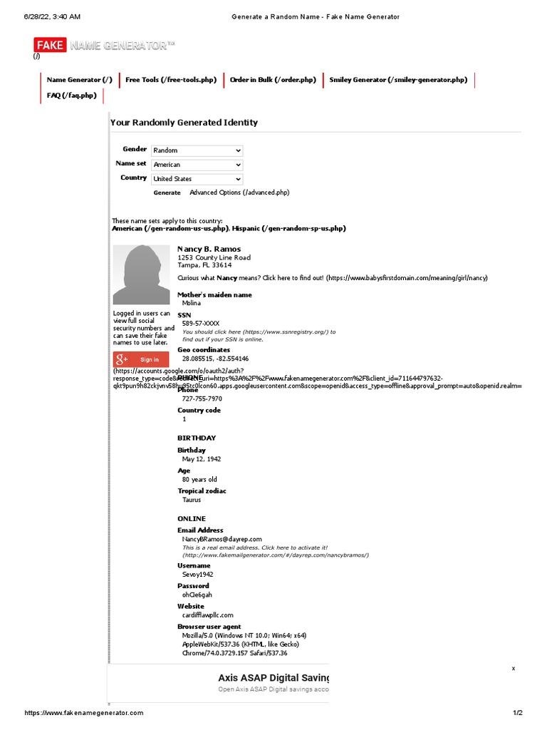 Generate a random name fake name generator pdf software computing