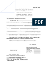 PRC-MDO Form 5 Certificate Sea Service