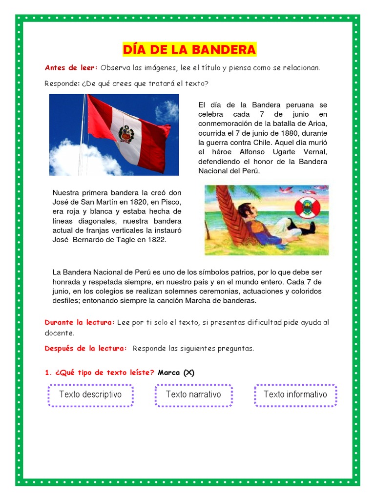 Lectura Día de La Bandera | PDF | Perú