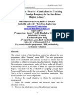 Evaluating The "Sunrise" Curriculum For Teaching English As A Foreign Language in The Kurdistan Region in Iraq"