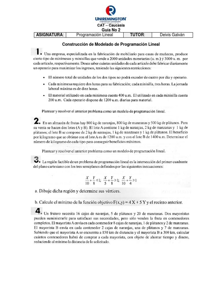 Modelado en Programación Lineal | PDF