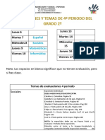 Evaluaciones y Temas Del 4º Periodo