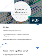 Intra-Party Democracy: Comparative Political Institutions Rozemarijn Van Dijk
