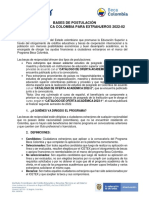 Bases de Postulacion Programa Beca Colombia Extranjeros 2022 02