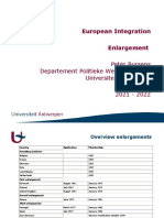 European Integration Enlargement: Peter Bursens Departement Politieke Wetenschappen Universiteit Antwerpen 2021 - 2022