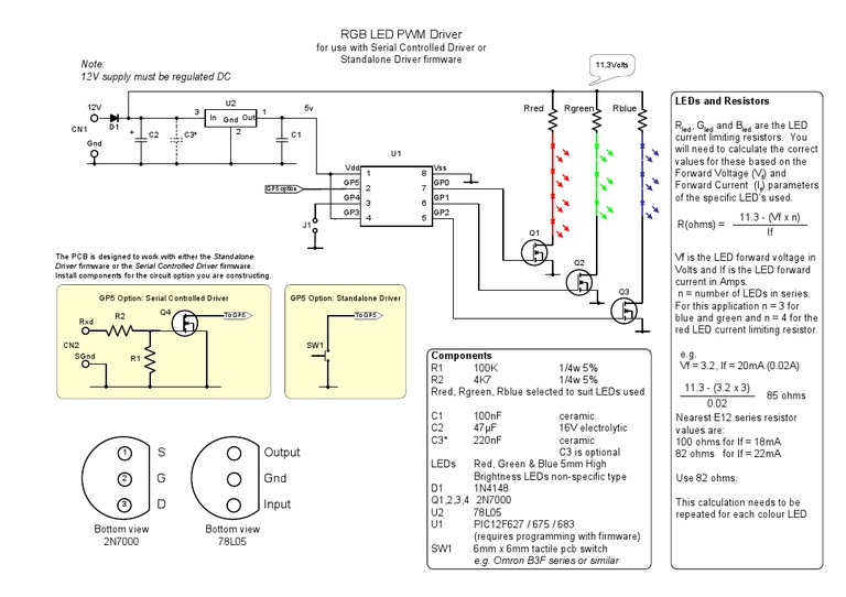 RGB LED PWM Driver Circuit Design | PDF | Science & Mathematics