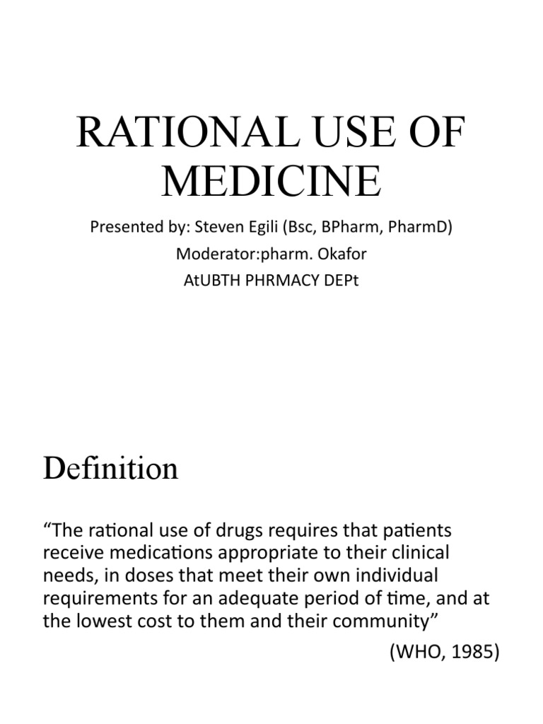 Promoting Rational Use of Medicine | PDF | Medicine | Pharmacy