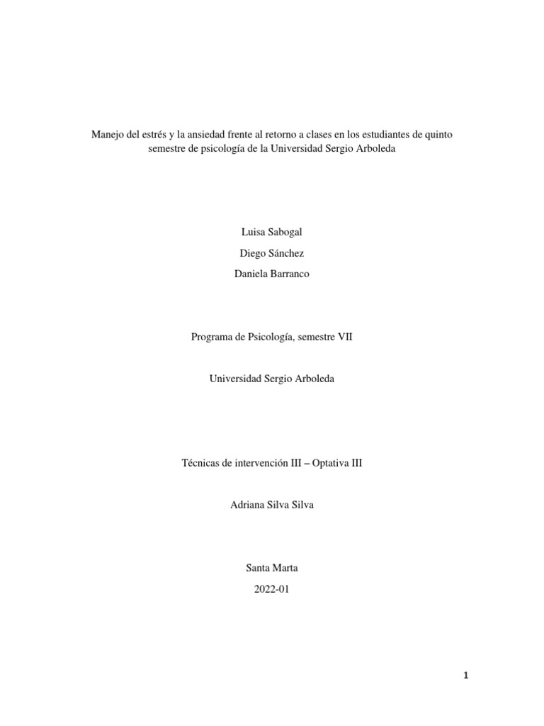 Estrés y ansiedad en estudiantes universitarios | PDF | Ansiedad ...