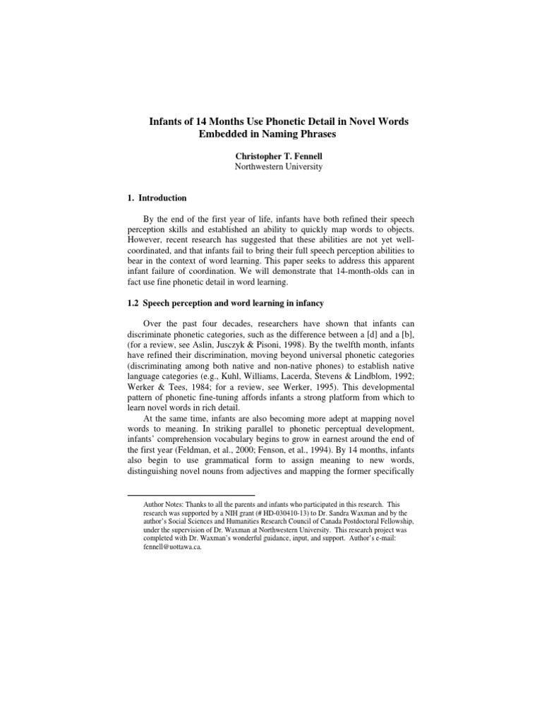 Fennel Detail PDF Perception Language Acquisition