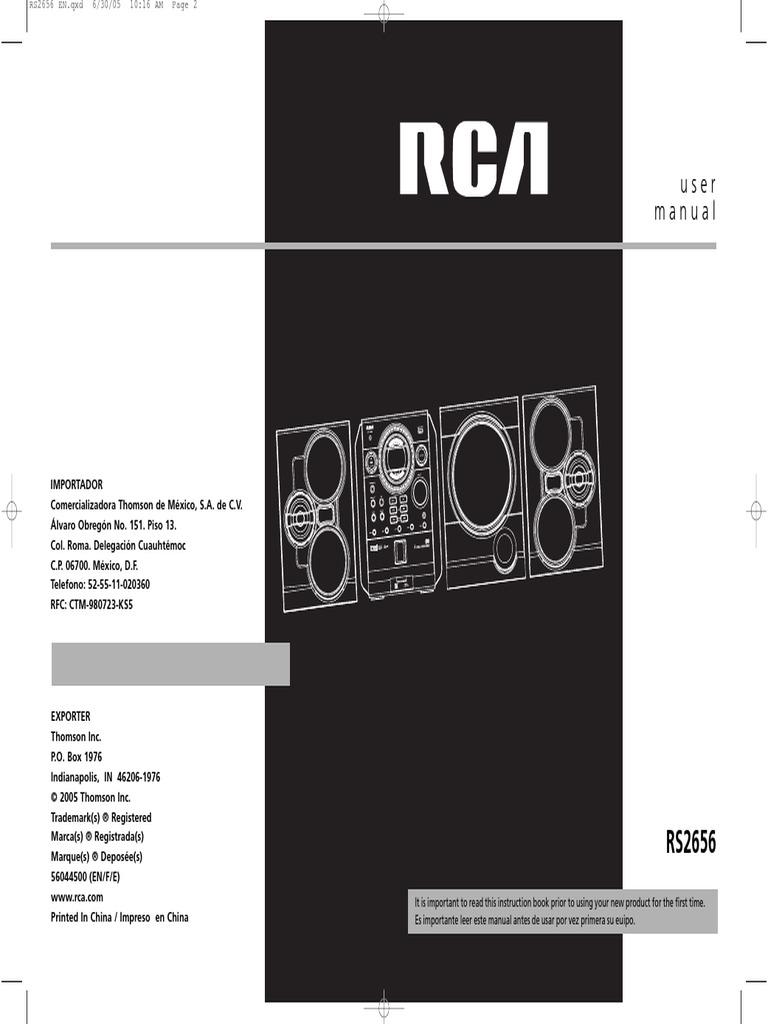 Rca Rs2656 Manual de Usuario | PDF | Radio | Electronics