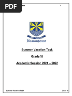 Grade VI Summer Task 2021 - 22