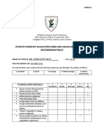 Athlete'S Monthly Evaluation Form and Coach/Assistant Coach Recommendation/S