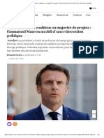 Union Nationale, Coalition Ou Majorité de Projets - Emmanuel Macron Au Défi D'une Réinvention Politique