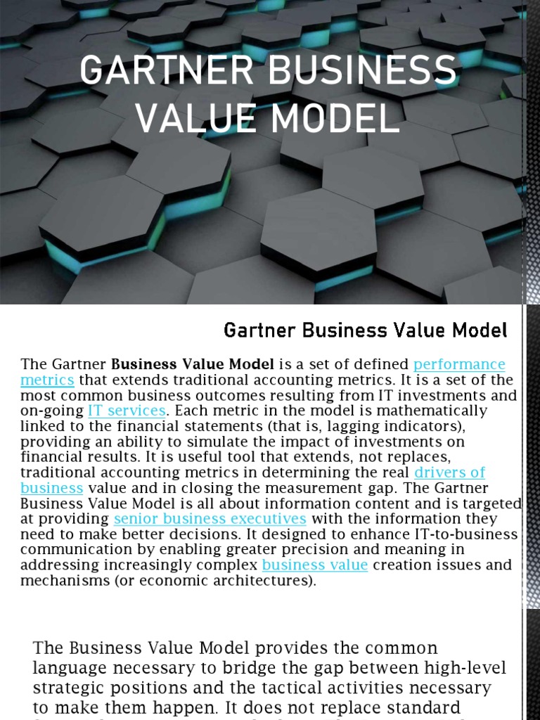 Gartner Business Value Model PDF Product Lifecycle Performance