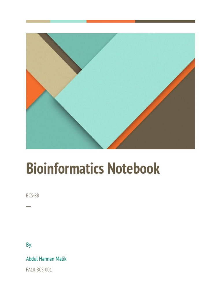Bioinformatics Notebook By Abdul Hannan Malik PDF National Center