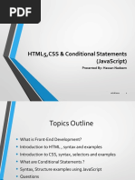 Html5, Css & Conditional Statements (Javascript) : Presented By: Hassan Nadeem