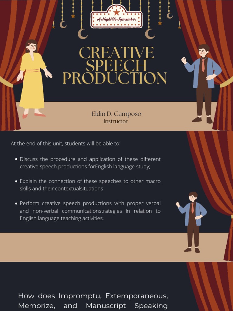 creative speech production meaning