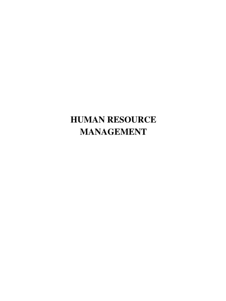 Overview of Human Resource Management | PDF | Human Resources | Human ...