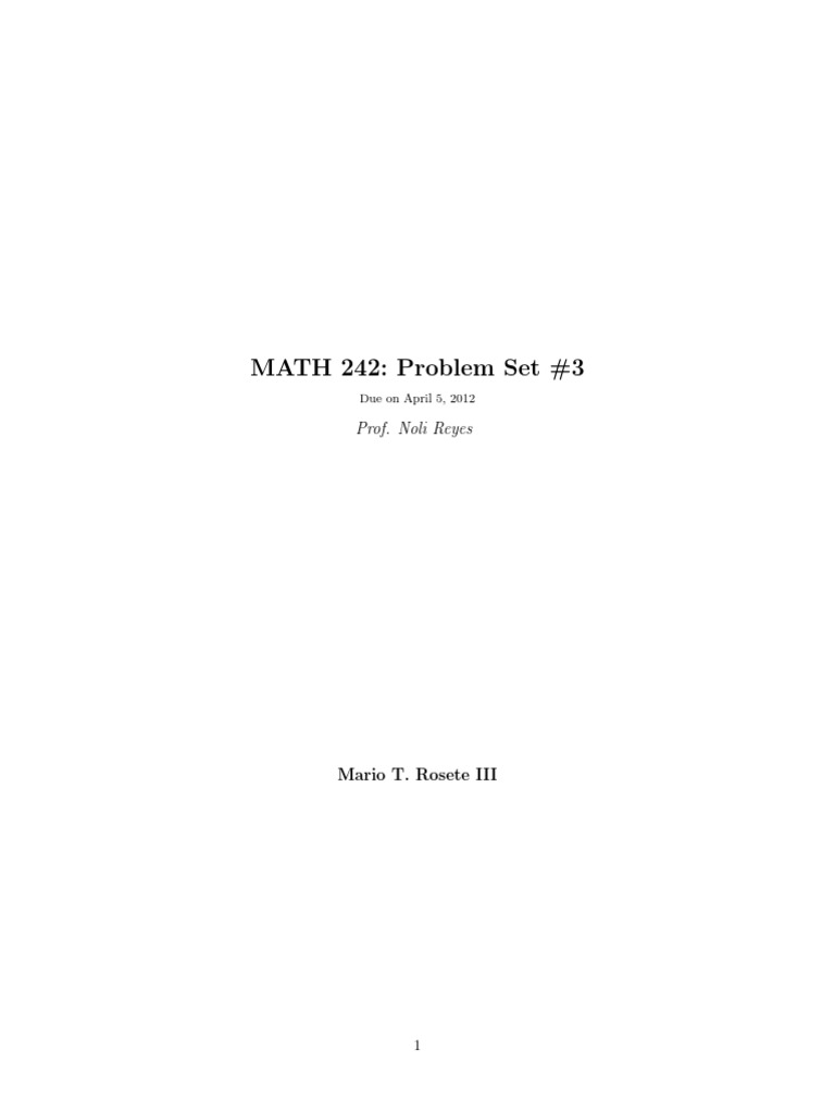 Math 242: Topology Problem Set | PDF | Teaching Methods & Materials