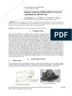 Design Manufacturing Analysis of Differential Crown Gear and Pinion For MFWD Axle