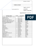 Certificate of Analysis: Product Code: Q11007 Batch No: 6498201120 Qualigens Mfg. Date: November 2020