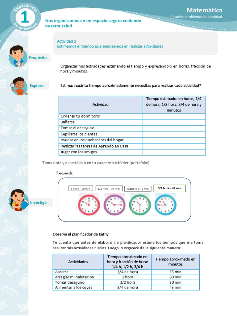 Estimamos El Tiempo Quinto de Primaria PDF