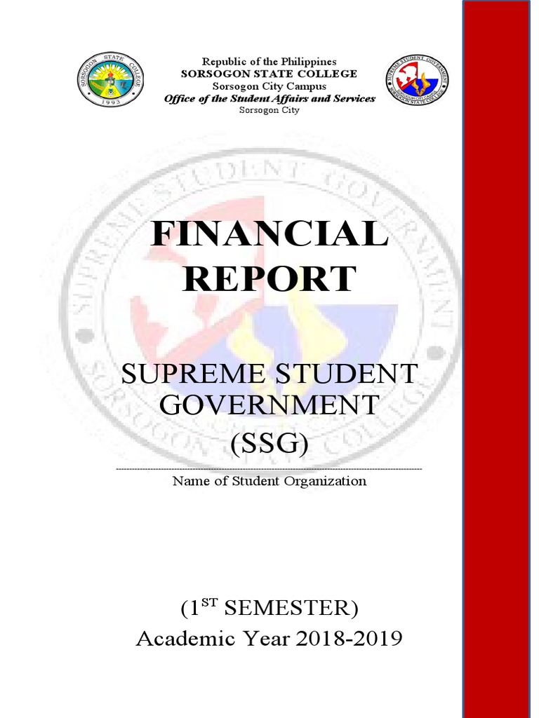 SSG Financial Report 1st Semester 2018-2019 | PDF