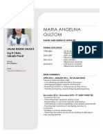 Maria Angelina Gultom Customer Service Resume