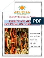 Effects of Metal Coupling On Corrosion: Chemistry Investigatory Project