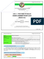 Course Learning Packet (CLP) (Week 15-16) : Ling 3 - Structures of English