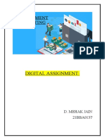 Digital Assignment:: D. Mehak Jain 21BBA0137