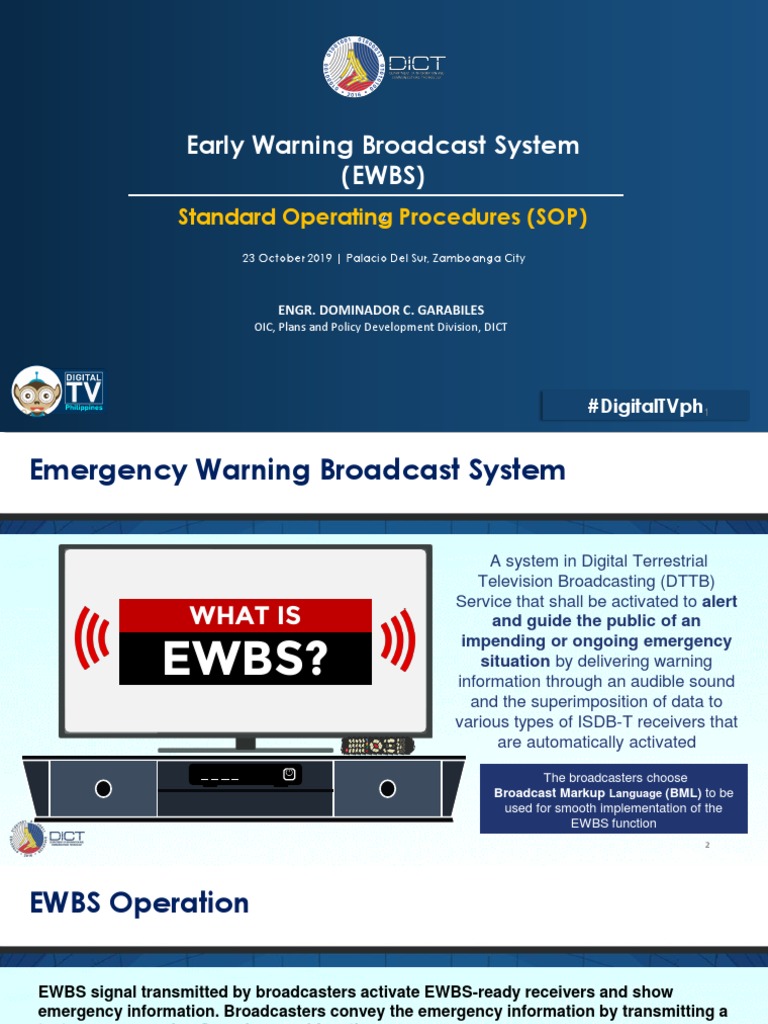 Early Warning Broadcast System (EWBS) Standard Operating Procedures (SOP) PDF Information