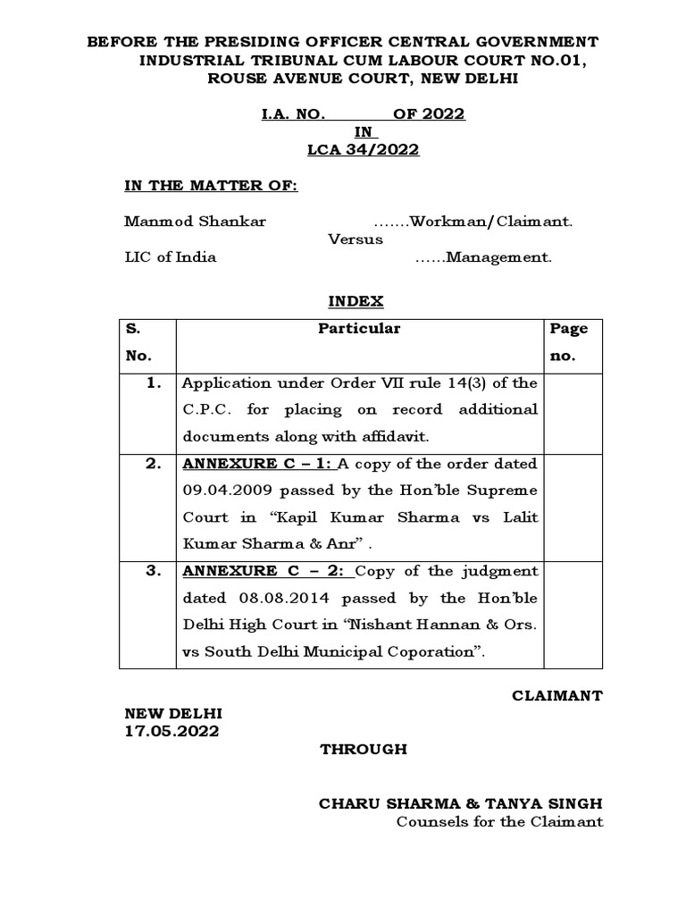 Application order 7 rule 14 cpc pdf appeal judgment law 