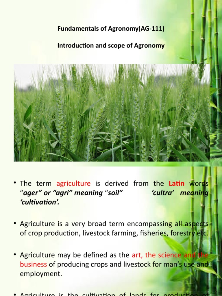 Principles and Scope of Agronomy | PDF | Agriculture | Agronomy