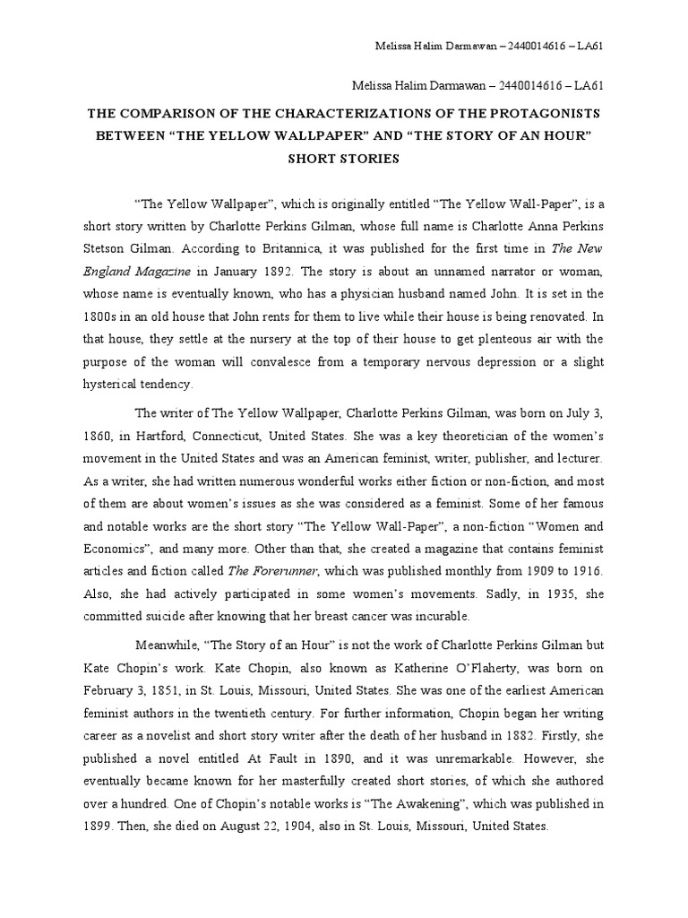 The Comparison of The Characterizations of The Protagonists Between