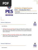 Verification of Digital Systems: Unit 1: Introduction Part 1