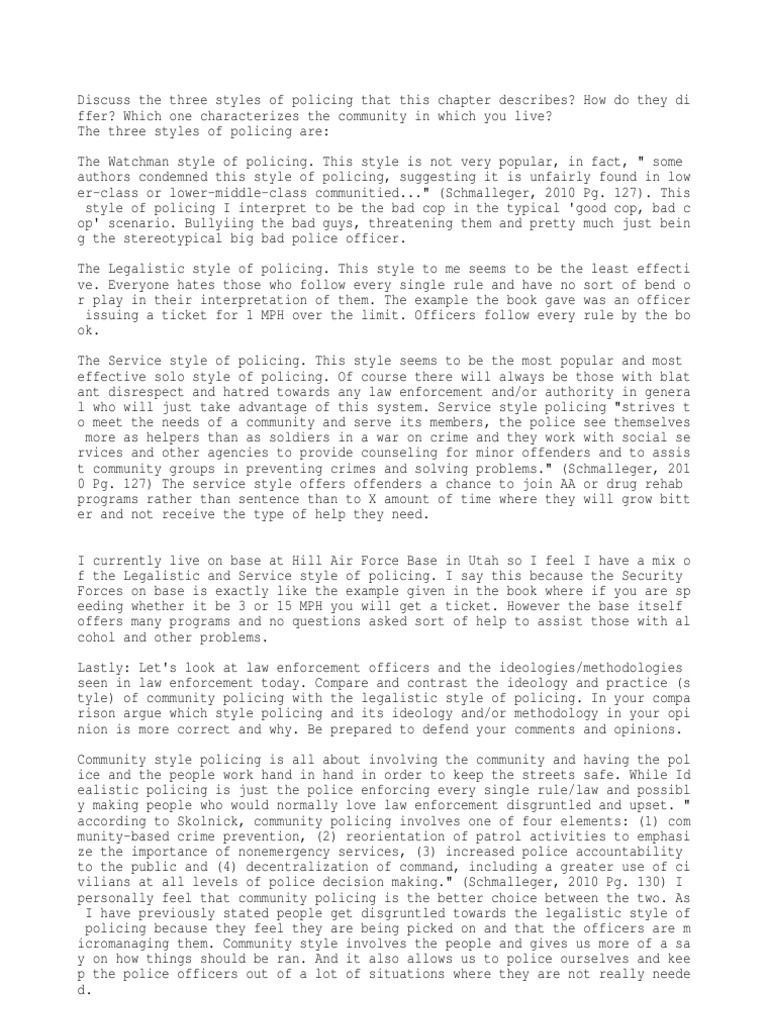 HW | PDF | Community Policing | Police