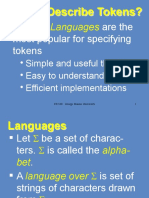 Are The Most Popular For Specifying Tokens: Regular Languages