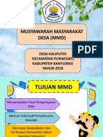 Musyawarah Masyarakat Desa (MMD) : Desa Kaliputih Kecamatan Purwojati, Kabupaten Banyumas TAHUN 2018