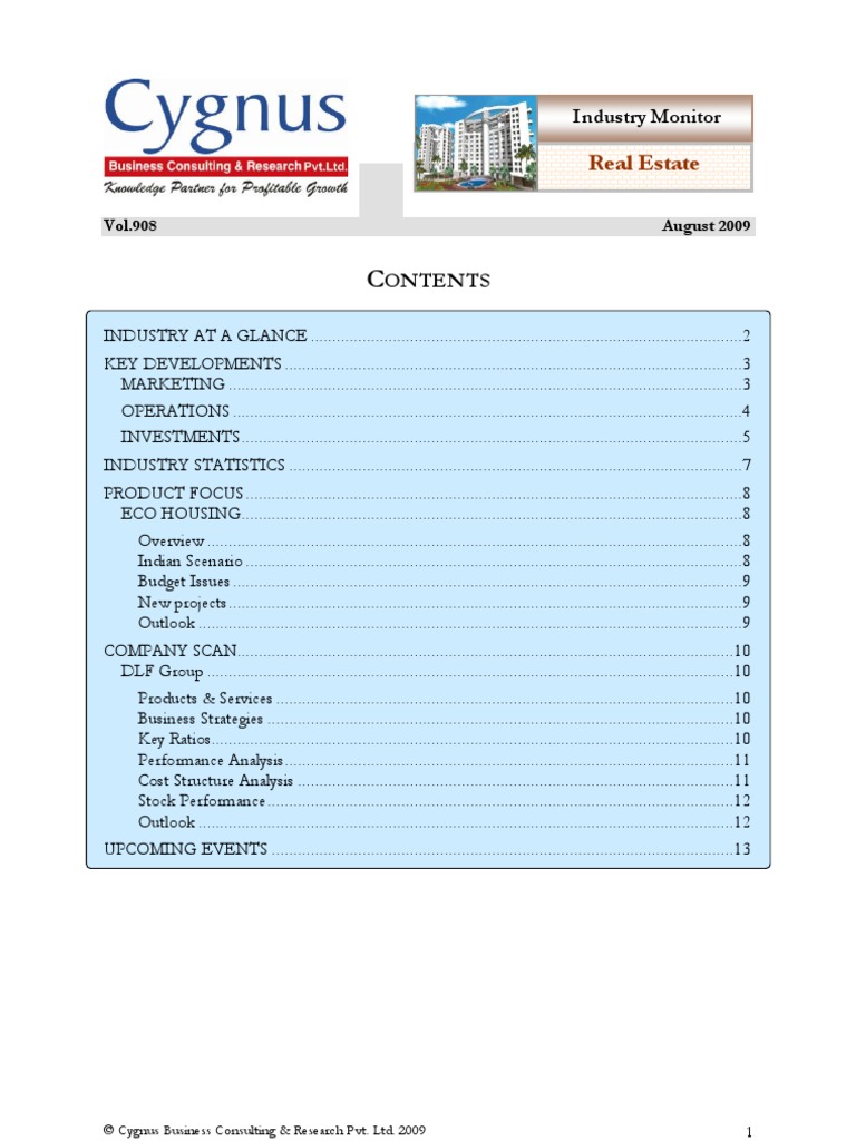 Cygnus Real Estate Aug09 PDF United Arab Emirates Investment Fund