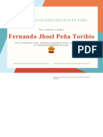 Certificado de Participación (Fernando Peña)