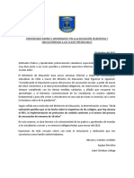 Comunicado Oficial Vuelta A Clases Obligatorio 2022