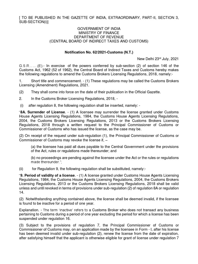 CB LicenceSuspensionRenewal PDF License Customs