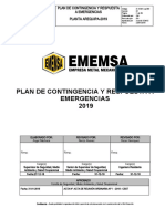 E-OSMS-aq 003 PLAN DE CONTINGENCIA Y RESPUESTA A EMERGENCIAS - AREQUIPA 2019 