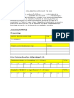 Datos de Eficiencia Area Gestion Curricular Pie 2022