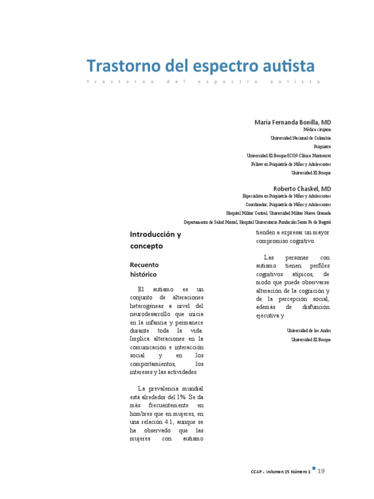 Trastorno Espectro | PDF | Espectro autista | Desorden hiperactivo y ...