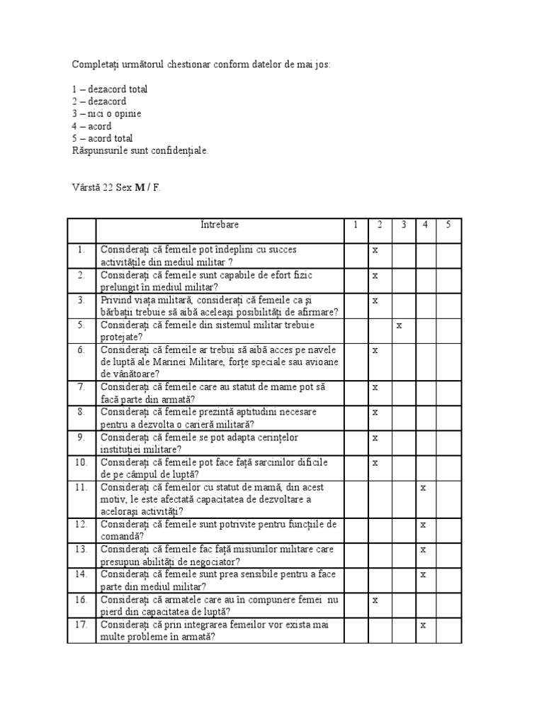 Chestionar | PDF